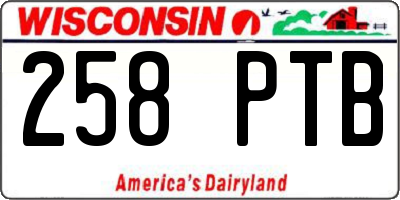 WI license plate 258PTB