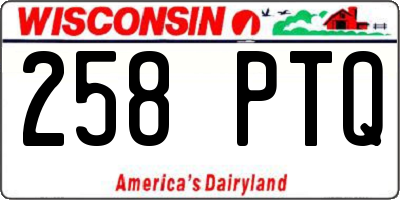 WI license plate 258PTQ