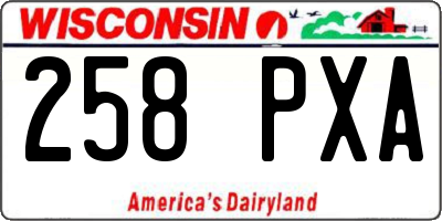 WI license plate 258PXA