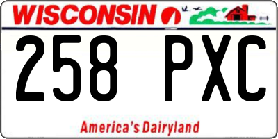 WI license plate 258PXC