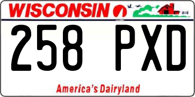 WI license plate 258PXD