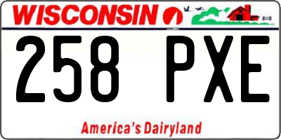 WI license plate 258PXE