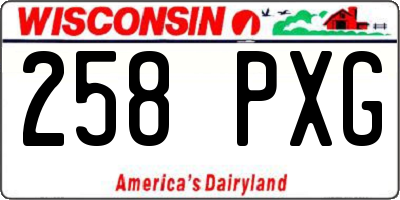 WI license plate 258PXG