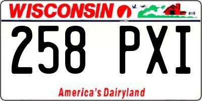 WI license plate 258PXI