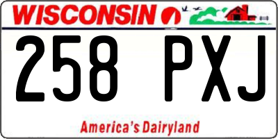 WI license plate 258PXJ