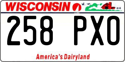 WI license plate 258PXO