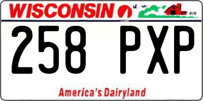 WI license plate 258PXP