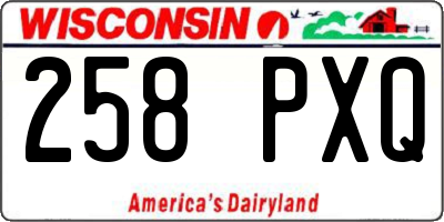 WI license plate 258PXQ