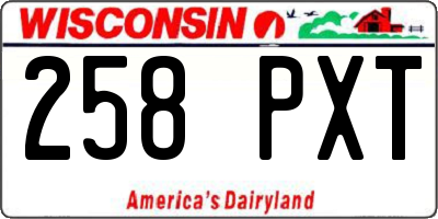 WI license plate 258PXT