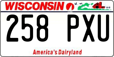 WI license plate 258PXU