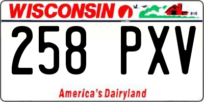 WI license plate 258PXV