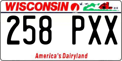 WI license plate 258PXX