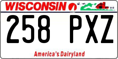 WI license plate 258PXZ