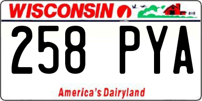 WI license plate 258PYA