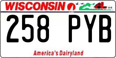 WI license plate 258PYB