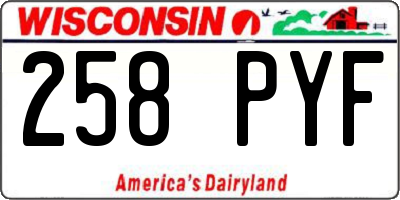 WI license plate 258PYF