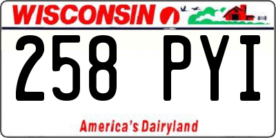 WI license plate 258PYI