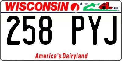 WI license plate 258PYJ