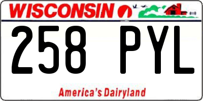 WI license plate 258PYL