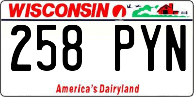 WI license plate 258PYN