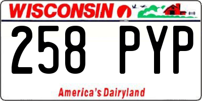 WI license plate 258PYP
