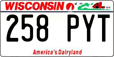 WI license plate 258PYT