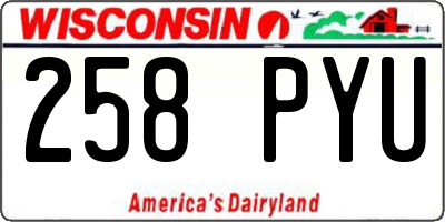 WI license plate 258PYU