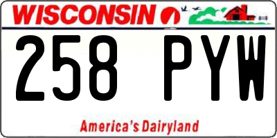 WI license plate 258PYW