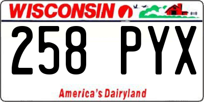 WI license plate 258PYX