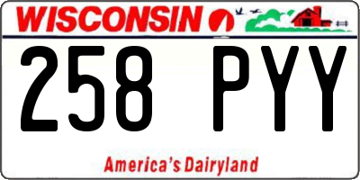 WI license plate 258PYY