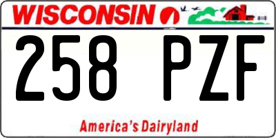 WI license plate 258PZF
