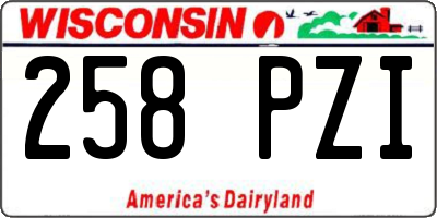 WI license plate 258PZI