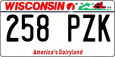 WI license plate 258PZK