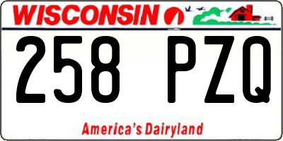 WI license plate 258PZQ
