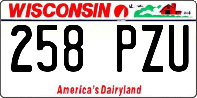 WI license plate 258PZU