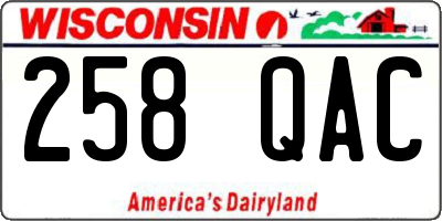 WI license plate 258QAC