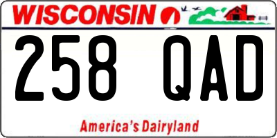 WI license plate 258QAD