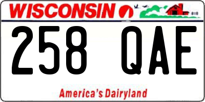 WI license plate 258QAE