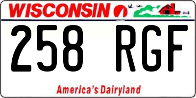 WI license plate 258RGF