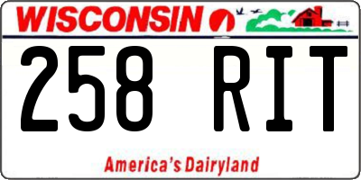 WI license plate 258RIT