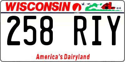WI license plate 258RIY