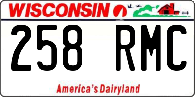 WI license plate 258RMC