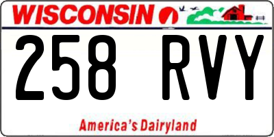 WI license plate 258RVY