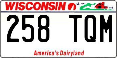 WI license plate 258TQM