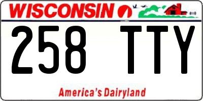 WI license plate 258TTY