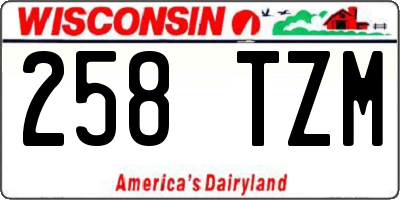 WI license plate 258TZM