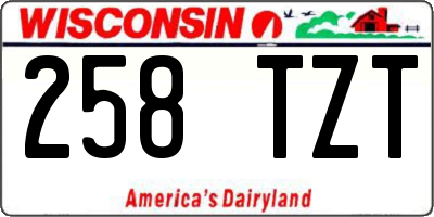 WI license plate 258TZT