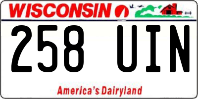 WI license plate 258UIN