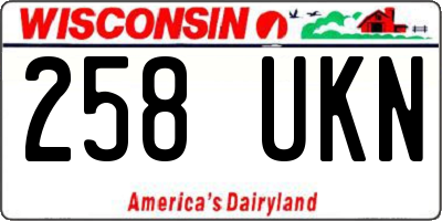 WI license plate 258UKN