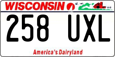 WI license plate 258UXL